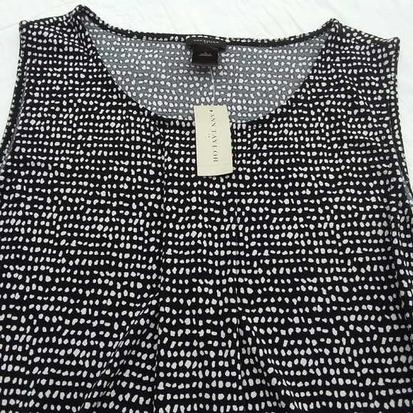 Ann Taylor Factory Career Tank Navy Dots Large NWT - Picture 2 of 7